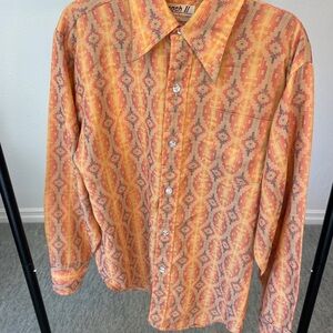 Arrow Men's Vibrant Orange Patterned Shirt
